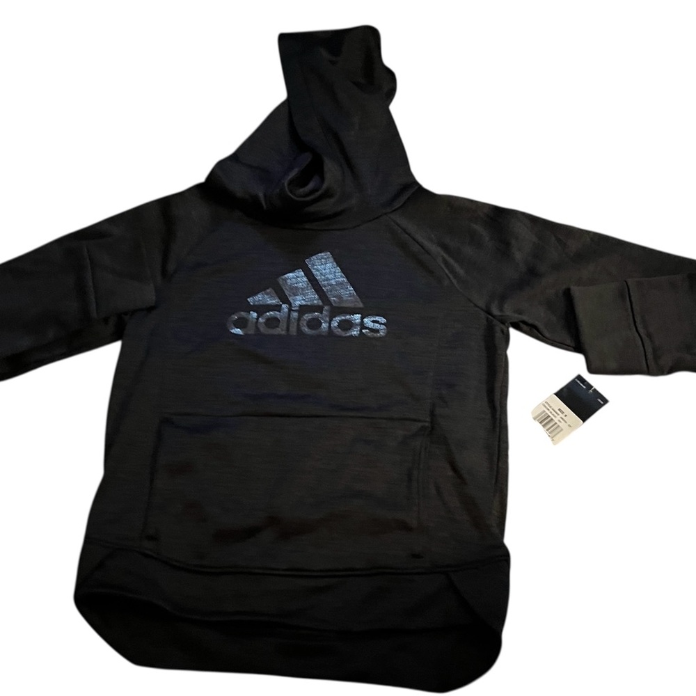 Adidas Black Hoodie with Silver Logo NWT - Picture 5 of 9
